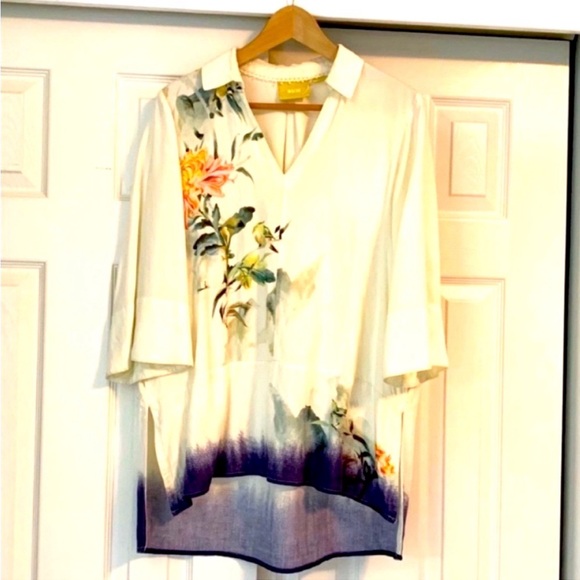 Anthropologie Maeve
Watercolor Printed Tunic Top Bird flowers blouse size MP - Picture 3 of 10